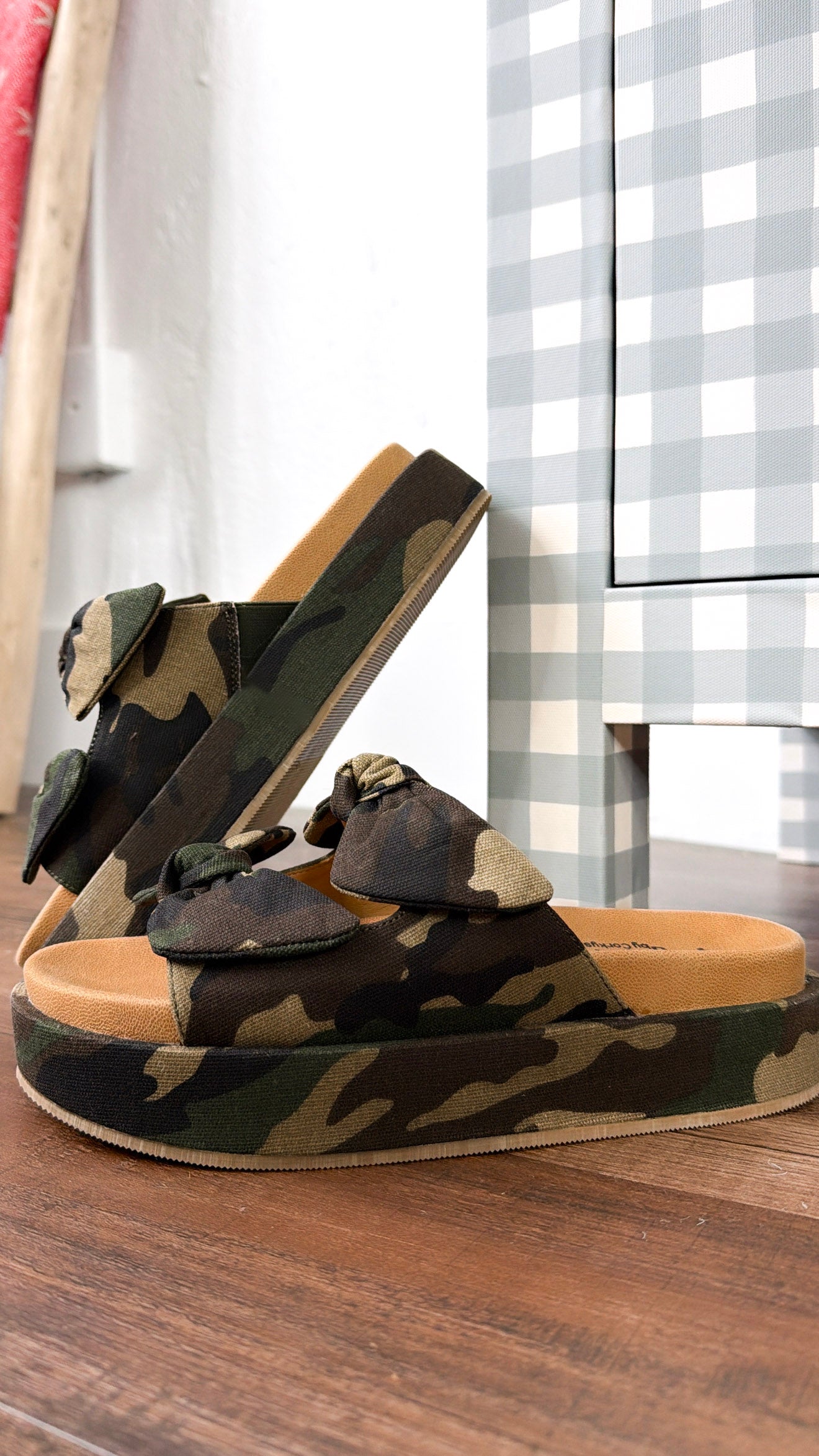 CORKYS: Knotty Slip On Sandals, Camo