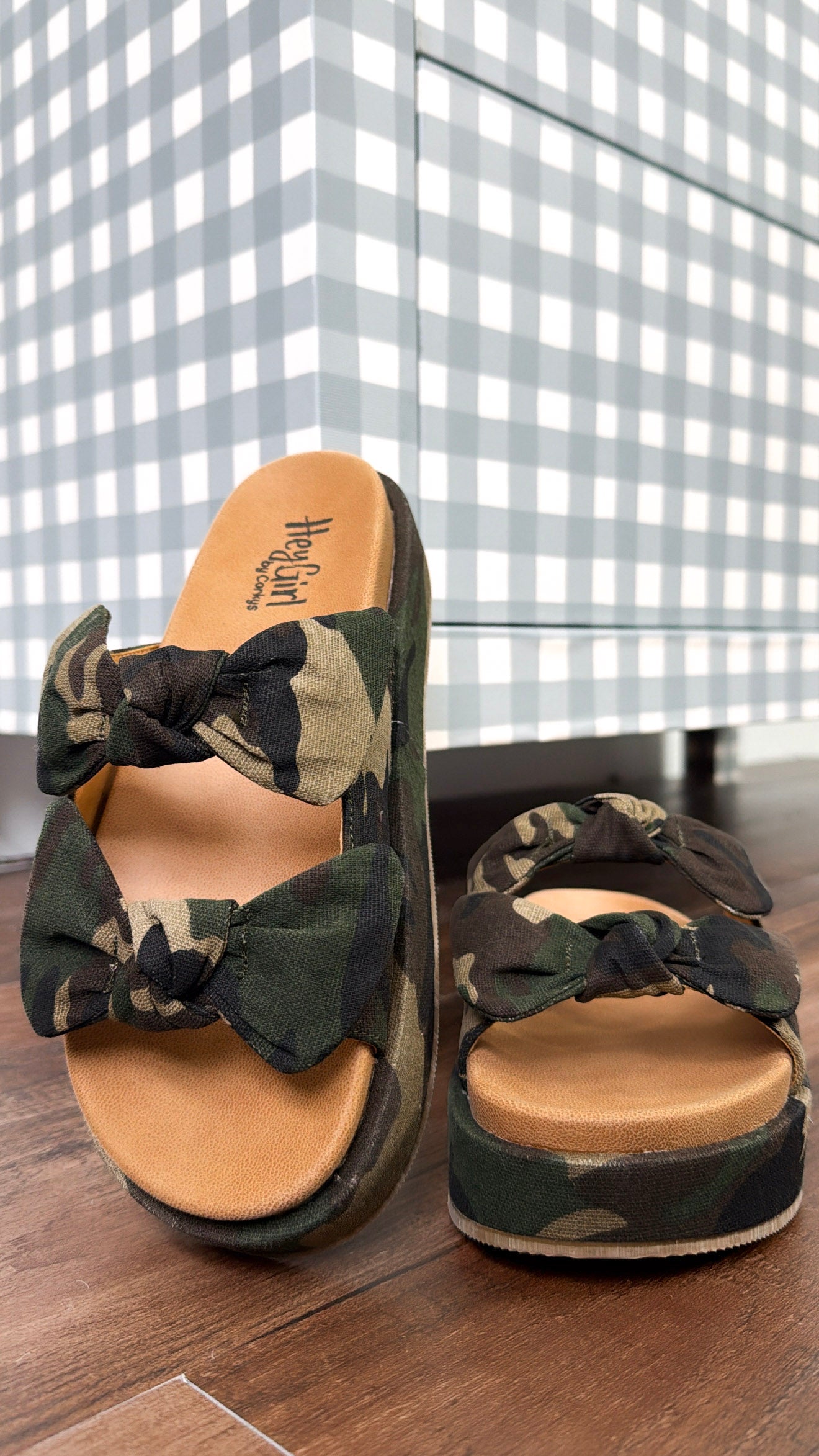 CORKYS: Knotty Slip On Sandals, Camo