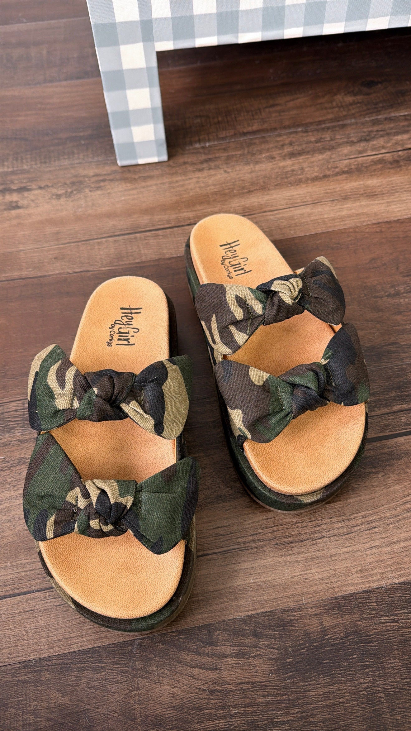 CORKYS: Knotty Slip On Sandals, Camo