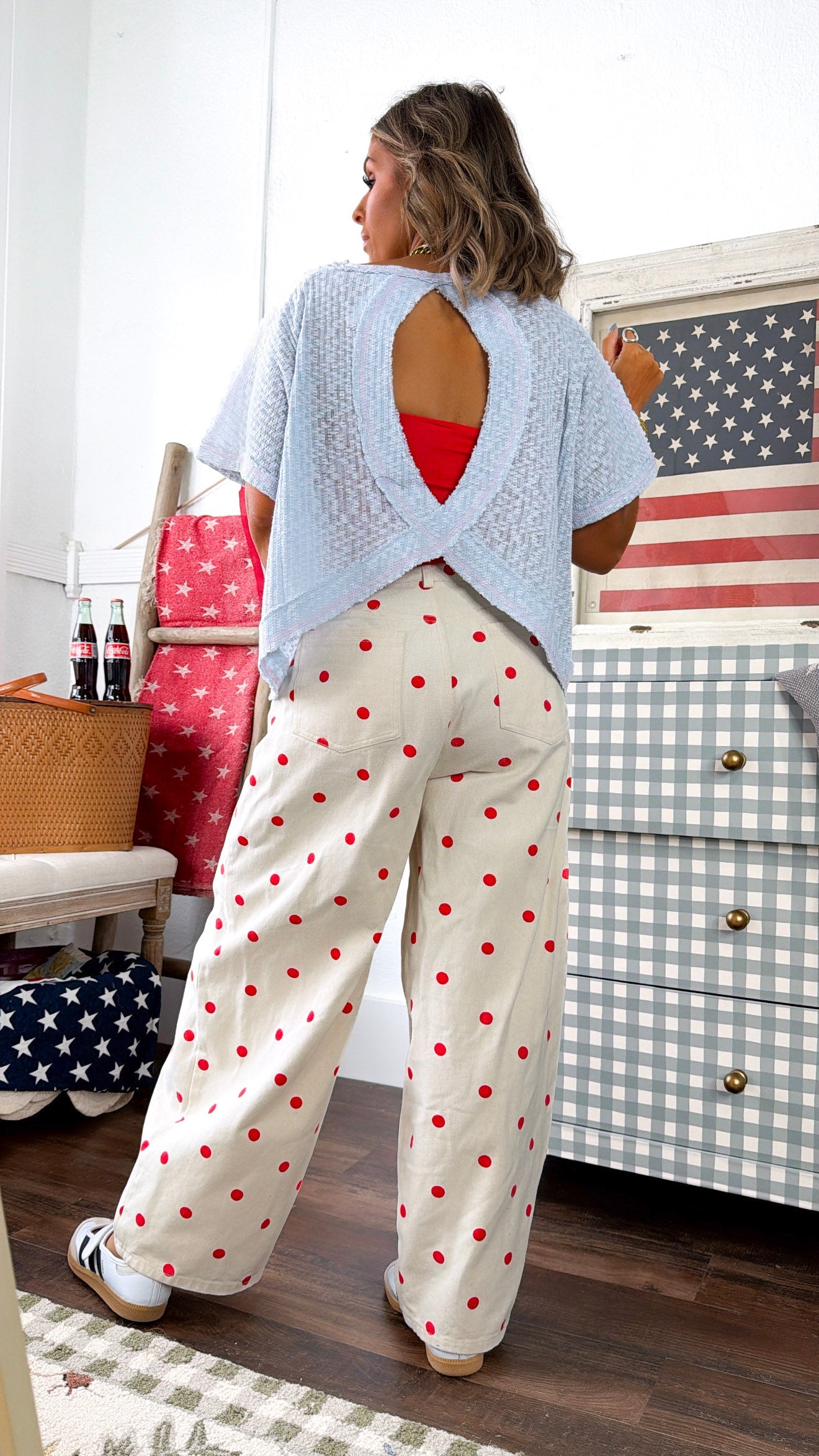 American Dream Knit Top, Powder Blue