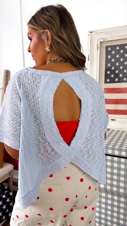 American Dream Knit Top, Powder Blue