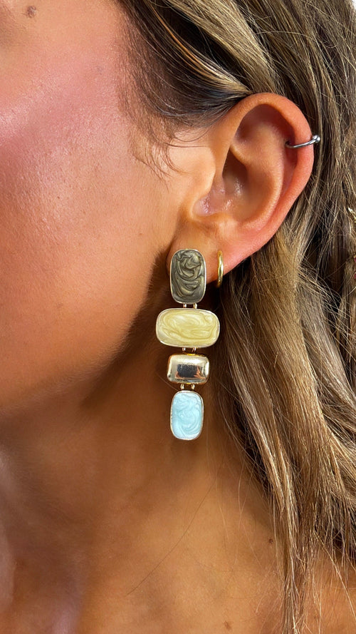Dangle Marbled Earring, Lt.Multi