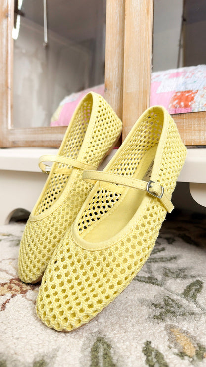 Dorothy Woven Ballet Flats, Yellow
