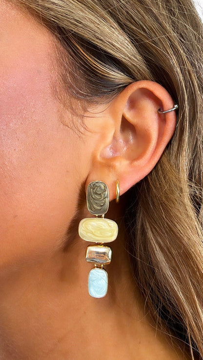 Dangle Marbled Earring, Lt.Multi