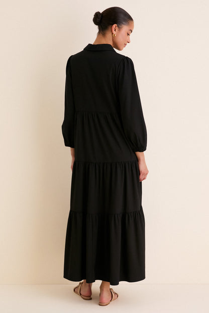 Black Crepe Mabel Maxi Dress