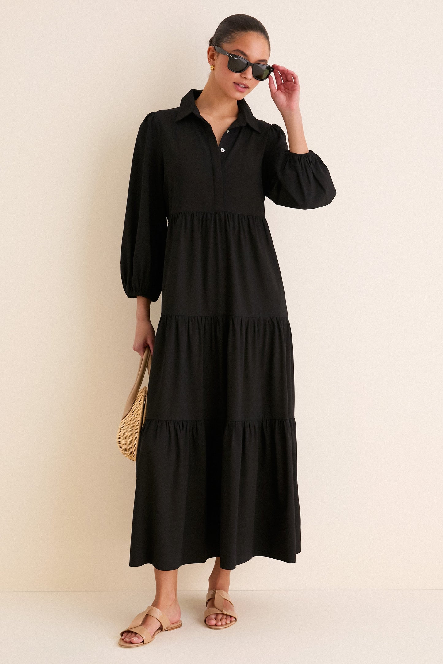 Black Crepe Mabel Maxi Dress