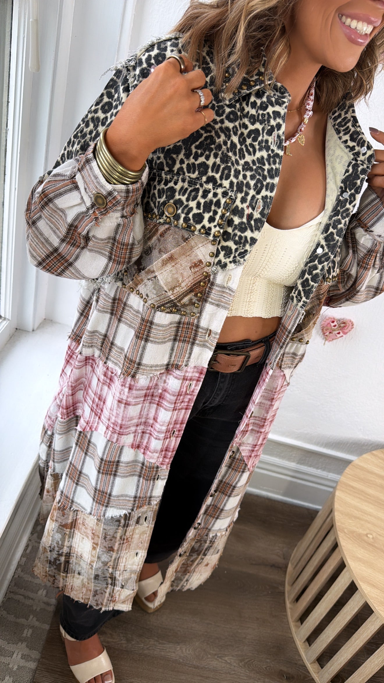 Hidden Aura Shirt Jacket, Leopard Multi