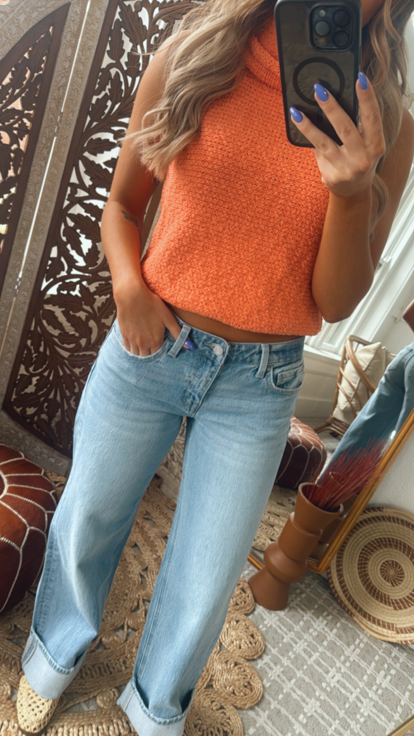 Leo Lower Rise Wide Leg Denim Jean, VERVET