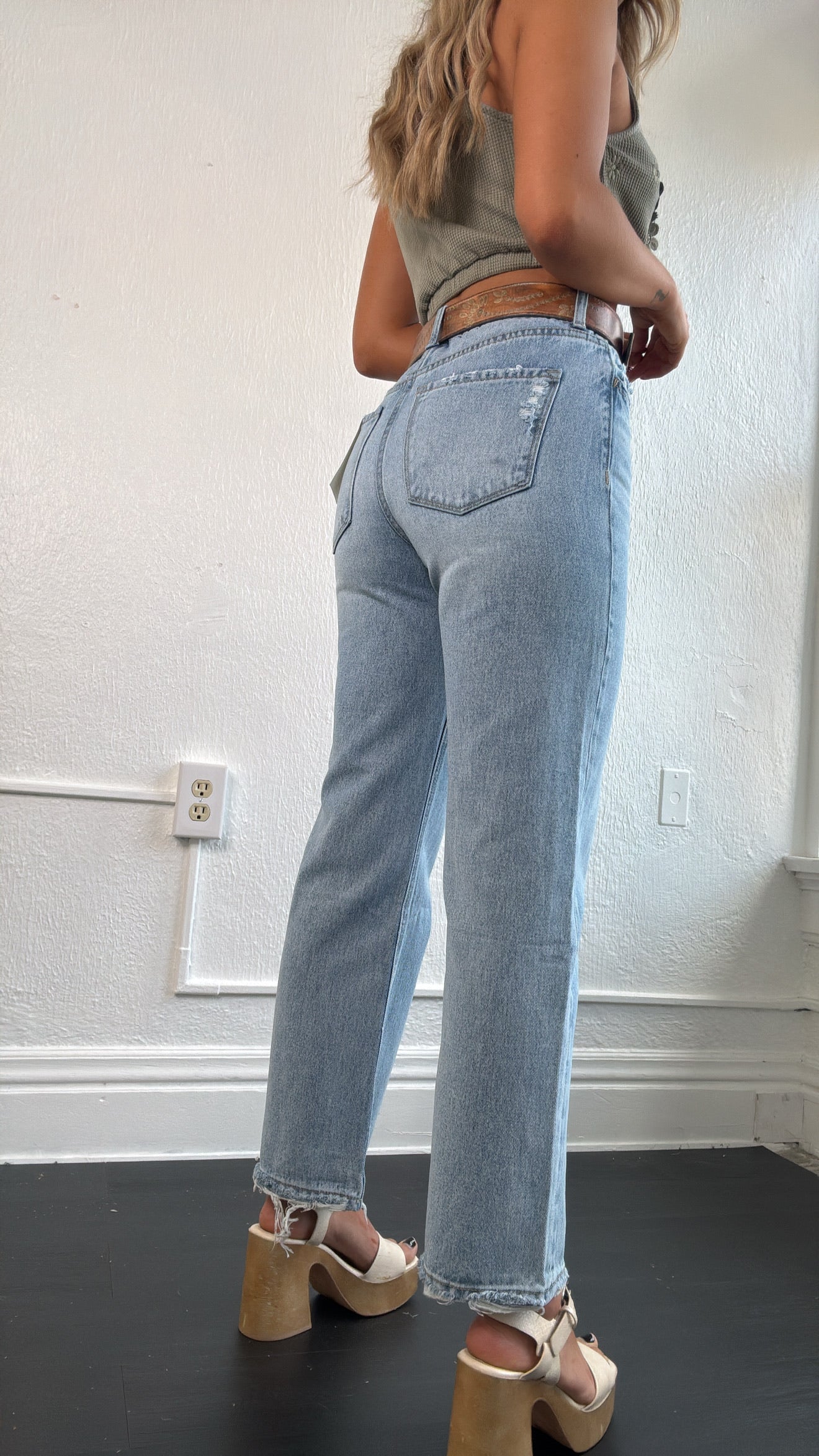 Drew High Rise Wide Leg Denim Jean, VERVET