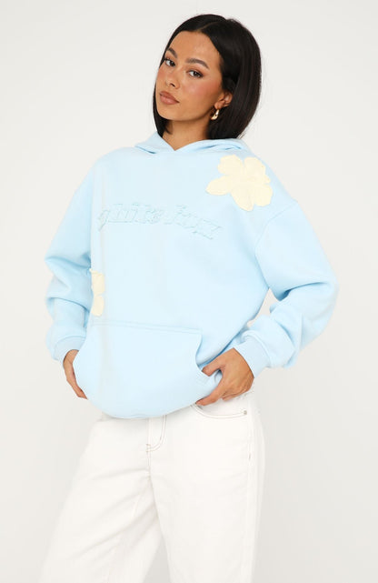 Sunkissed Bloom Oversized Hoodie Blue