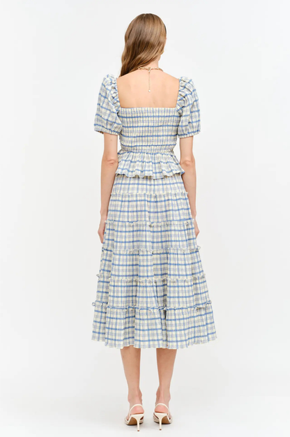 Clemence Plaid Top