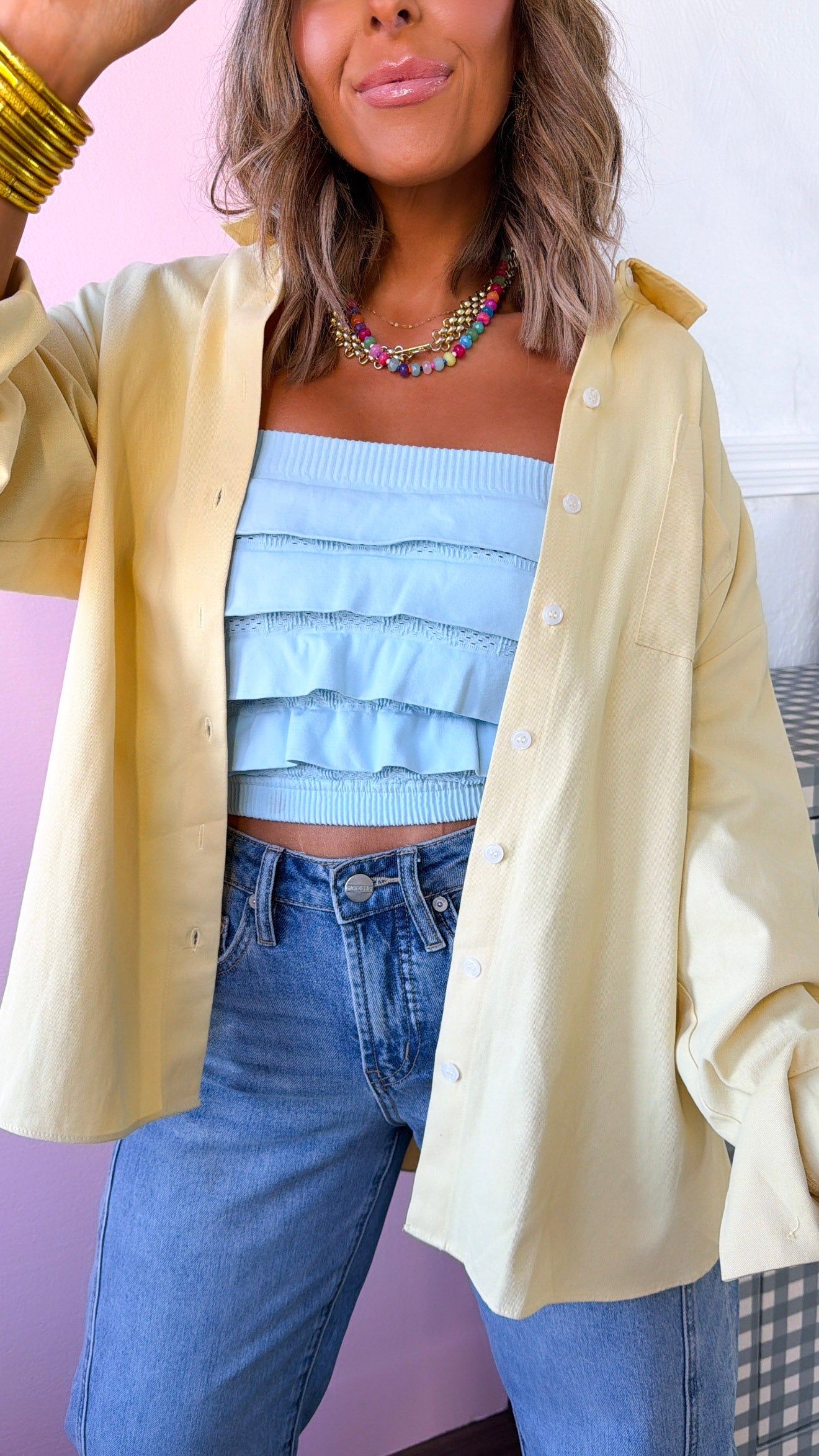 Lemonade Sippin' Button Down, Daisy