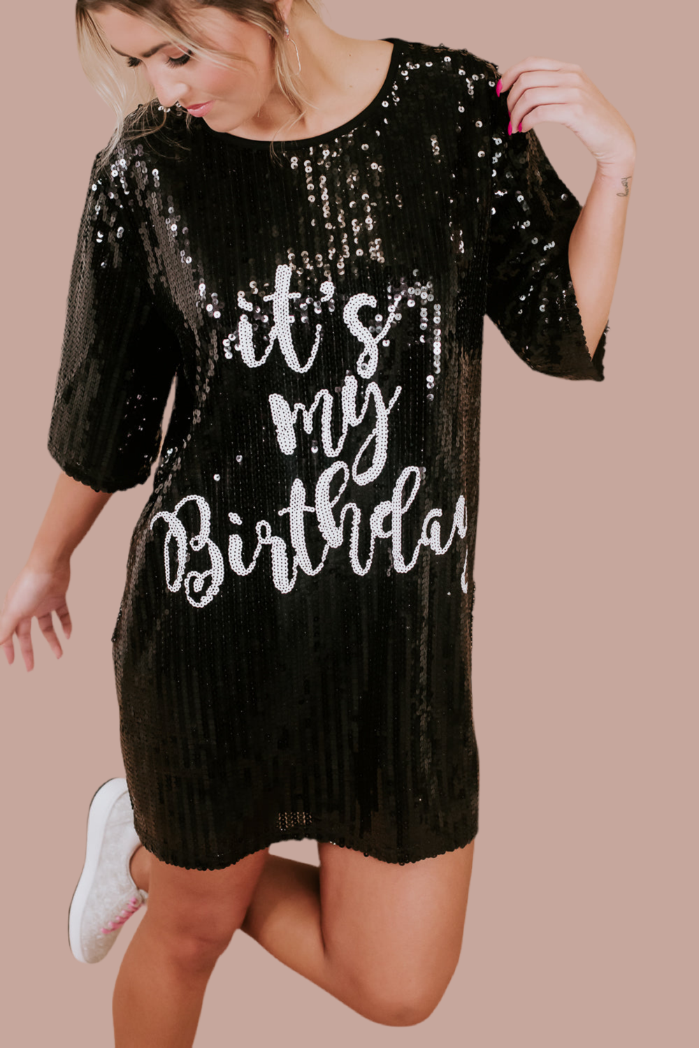 ECB Exclusive | It's My Birthday Sequin Dress, Black