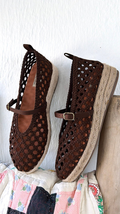 Ella Woven Mary Jane, Brown