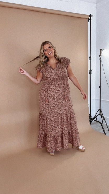 ECB Exclusive: Melody Floral Maxi Dress, Mauve