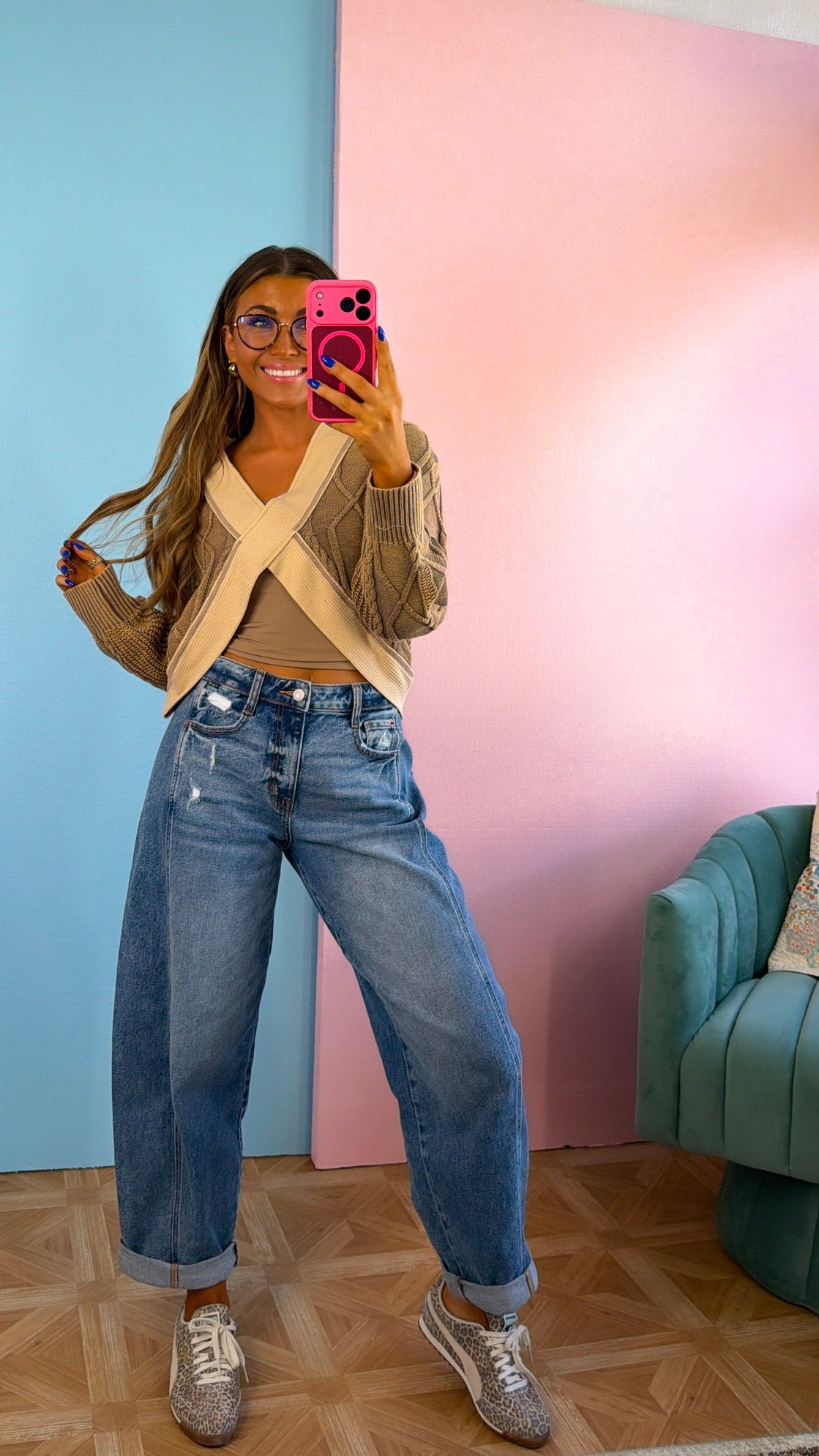 ECB Exclusive: Texture Criss Cross Top, Dusty Choco