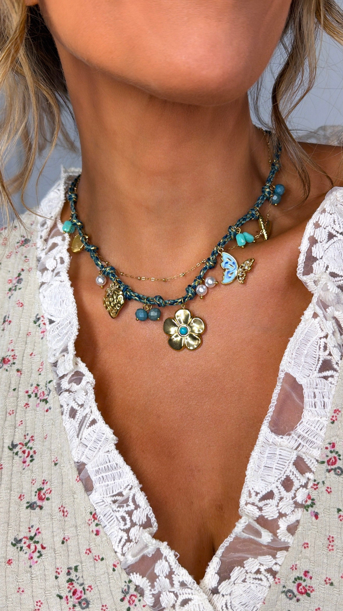 Bloom Braid Charm Necklace