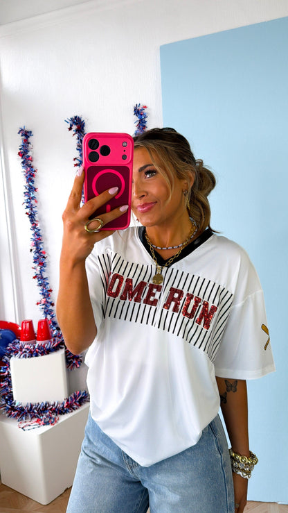 Homerun Sequin Jersey, White