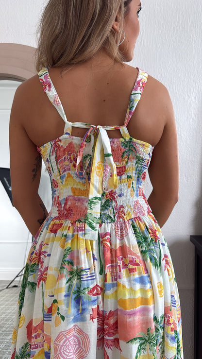 Coastal Vibes Midi Dress, Cream
