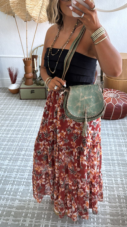 Bedstu Half Moon Crossbody, Forest Lux