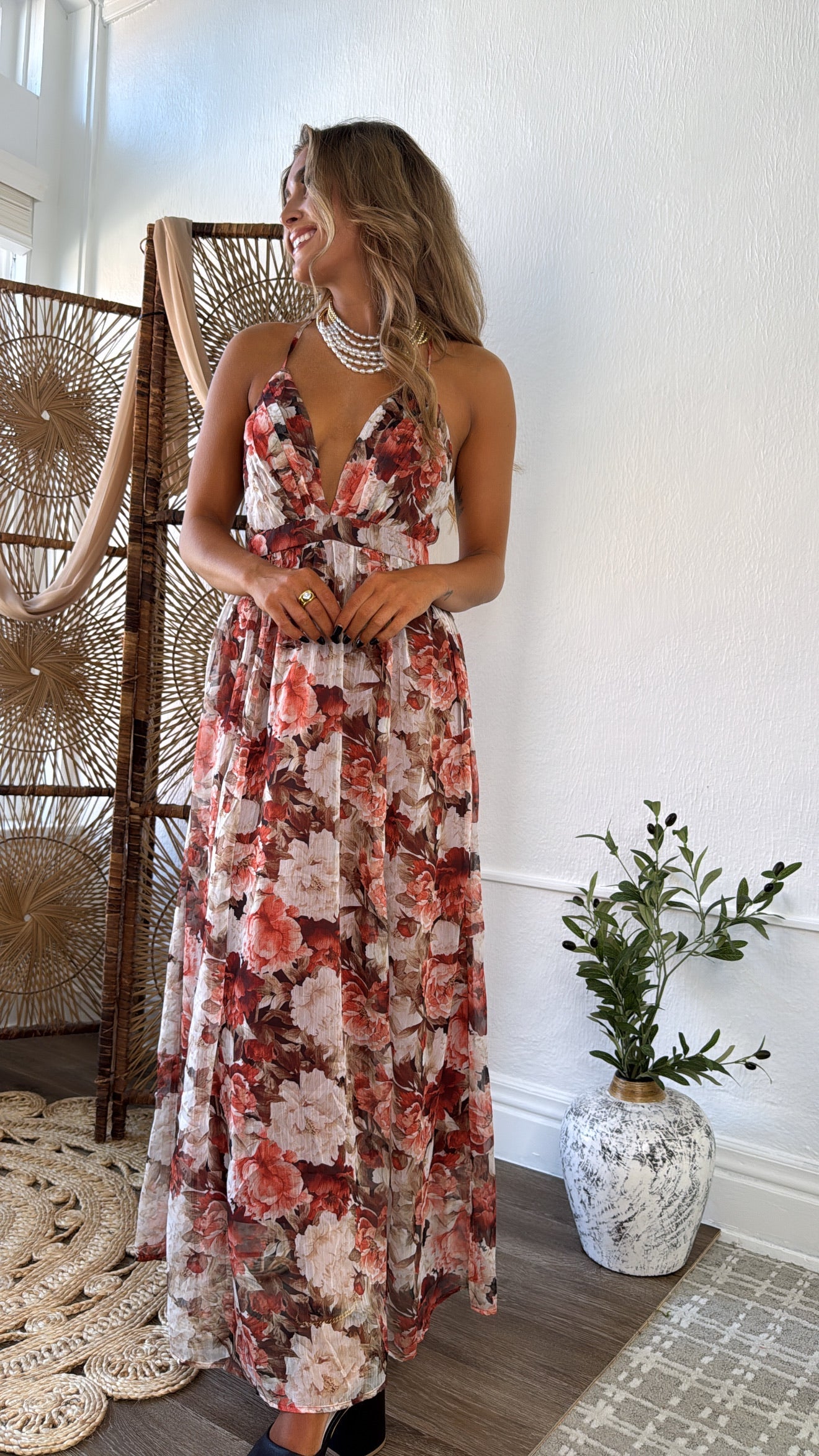 Dark Ember Maxi Dress, Multi