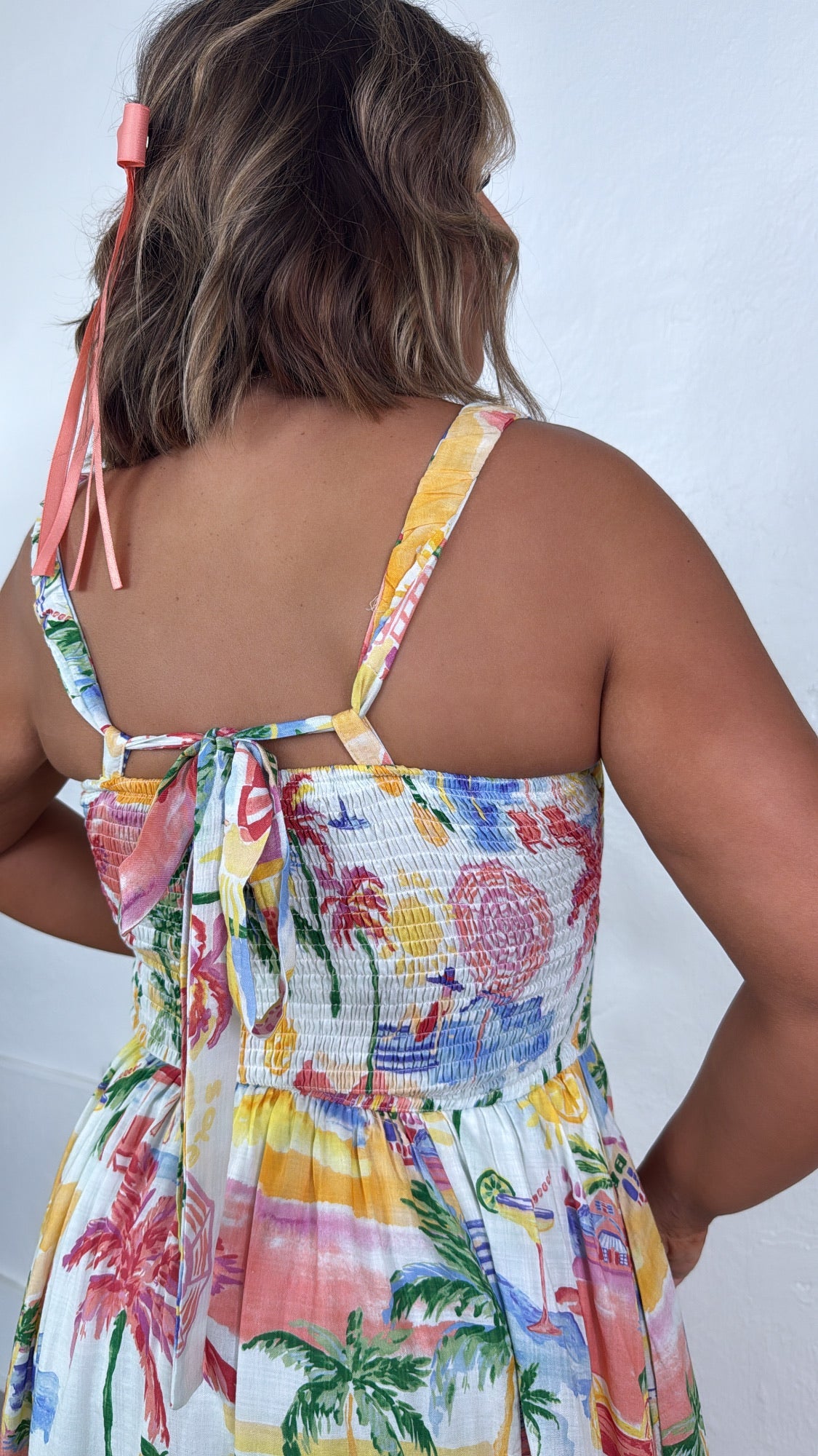 Coastal Vibes Midi Dress, Cream