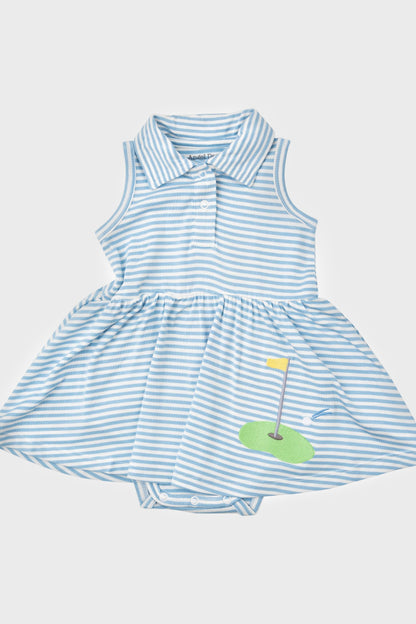 Blue Stripe Golf Tank Bodysuit Dress