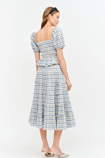Clemence Plaid Top