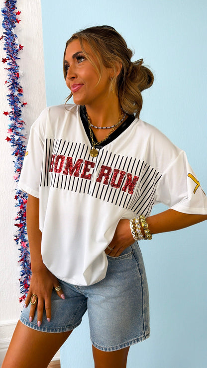Homerun Sequin Jersey, White