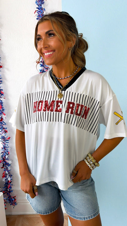 Homerun Sequin Jersey, White