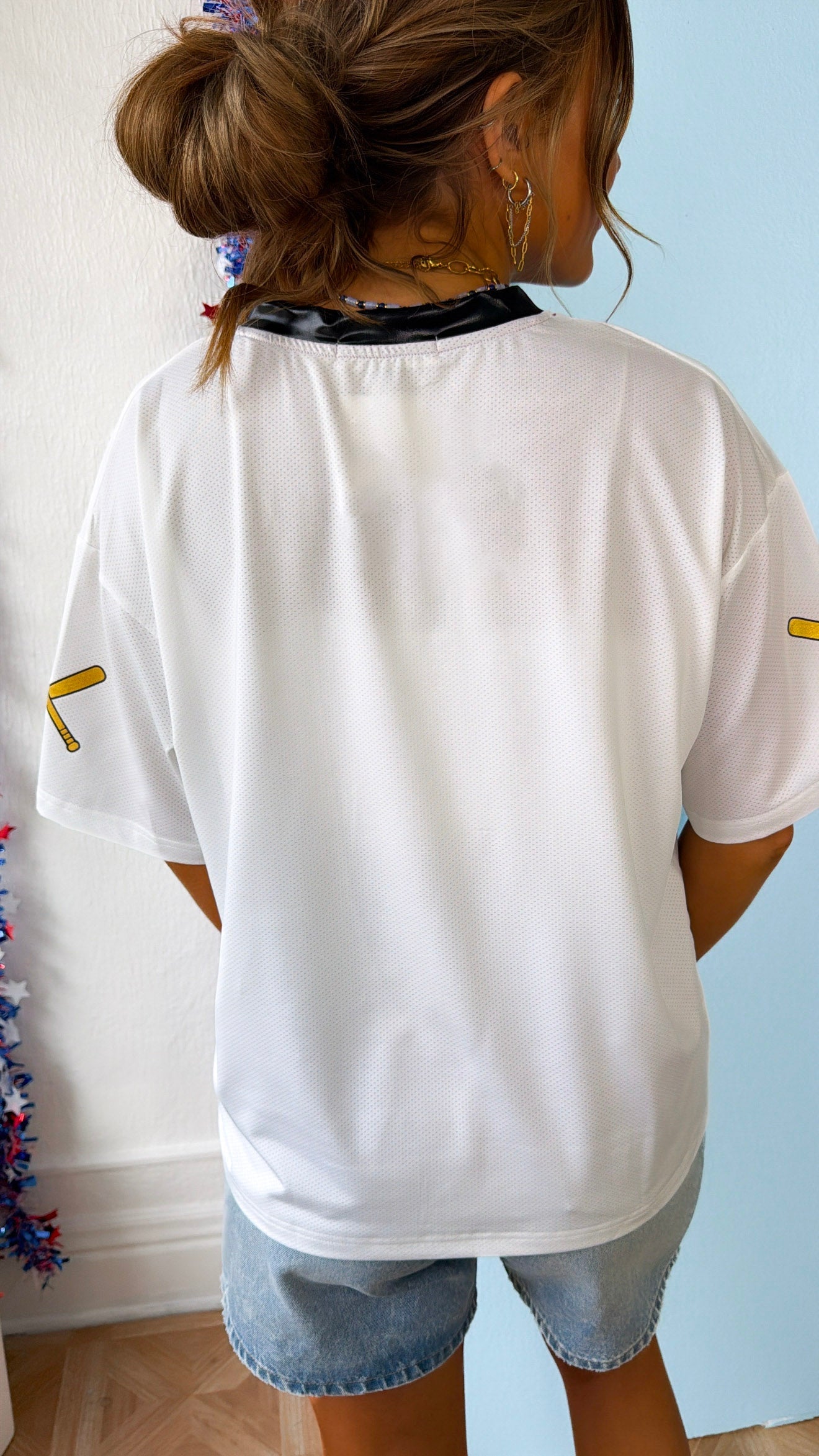 Homerun Sequin Jersey, White