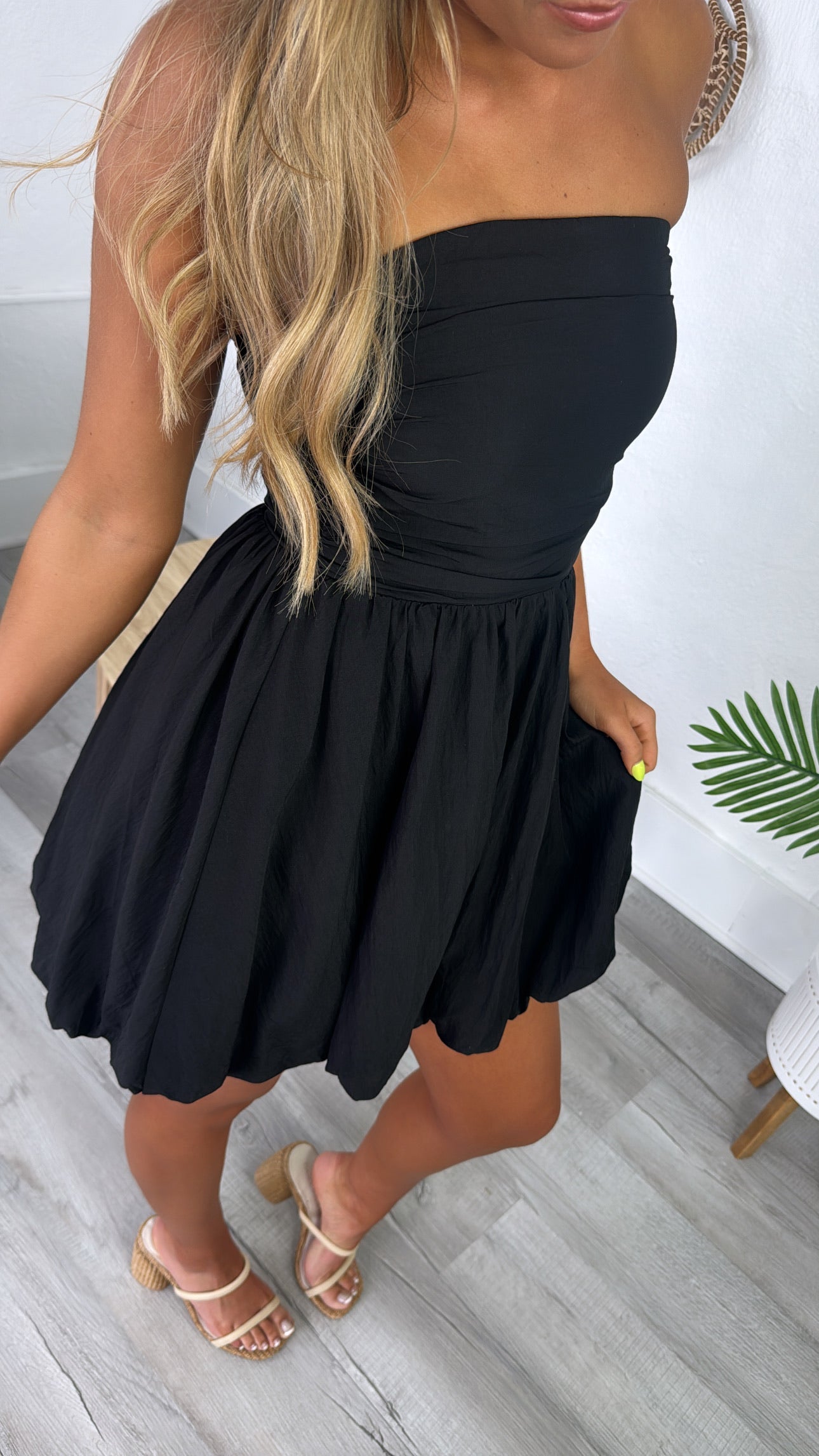 BY TOGETHER: Twilight Kiss Mini Bubble Dress, Black