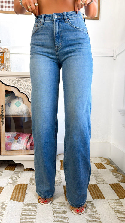 Nico High Rise Wide Leg Denim, Medium