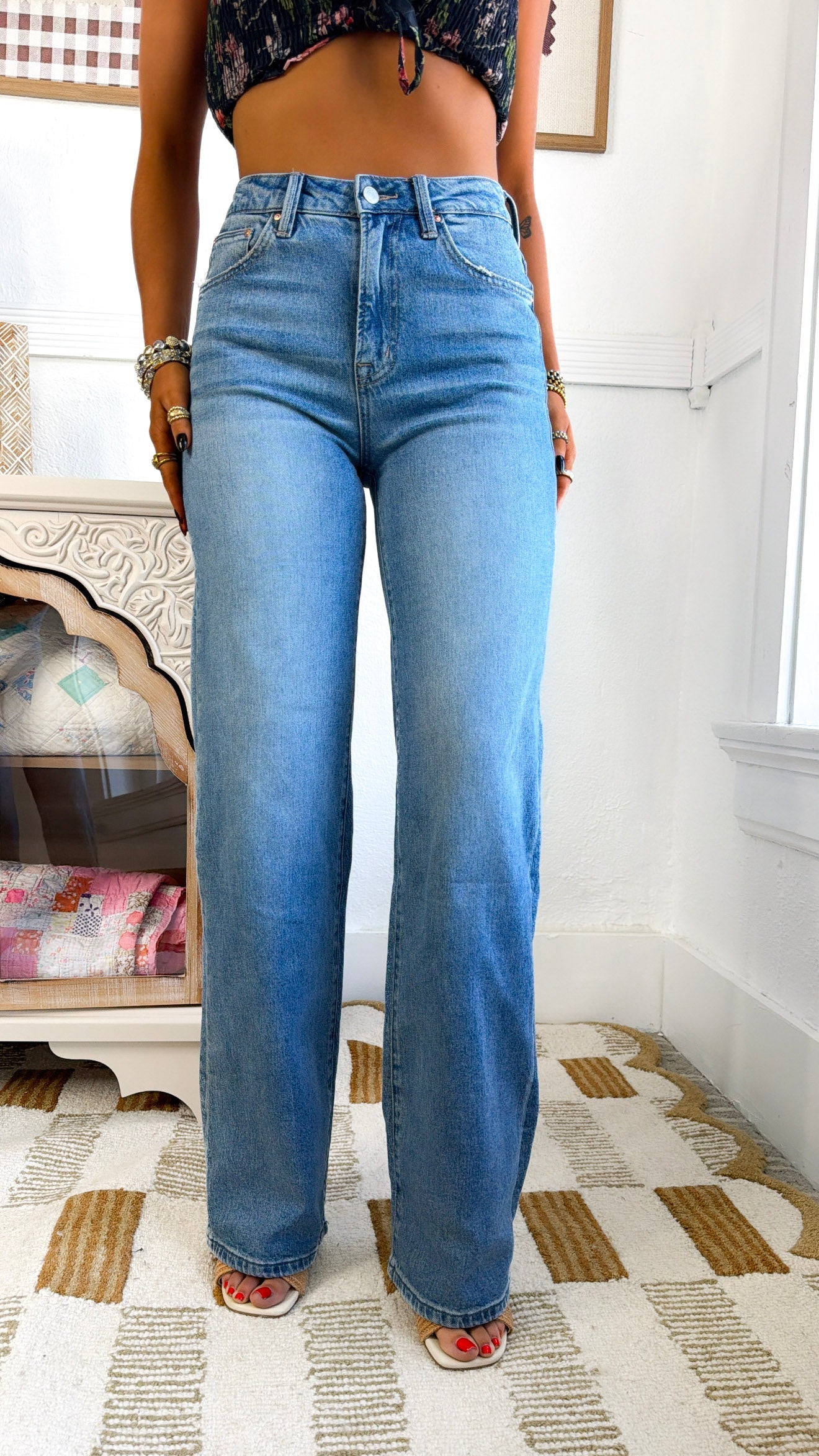 Nico High Rise Wide Leg Denim, Medium