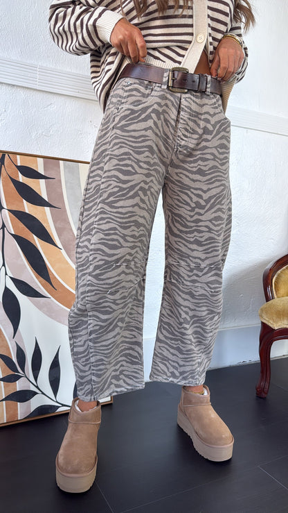 Gallery Girl Barrel Pants, Zebra