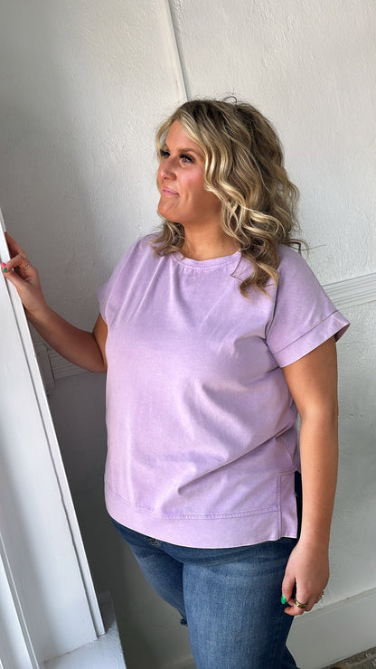 Berry Bliss Oversized Basic Tee, Lilac