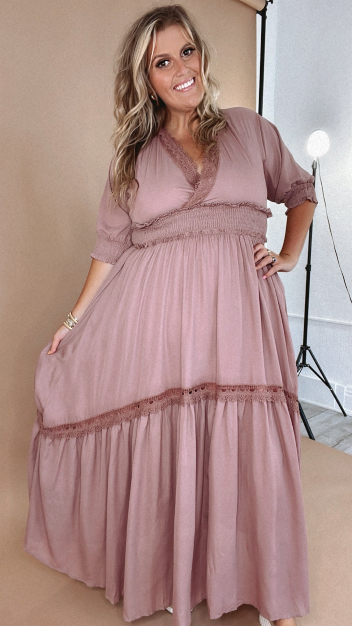 ECB Exclusive: Most Admired Maxi Dress , Blush