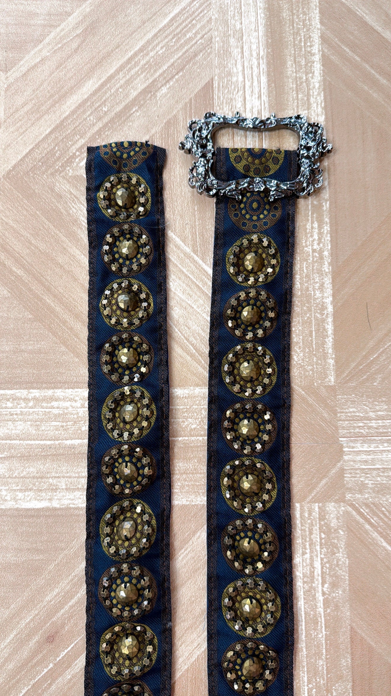Dark Charm Adjustable Belt, Navy Multi