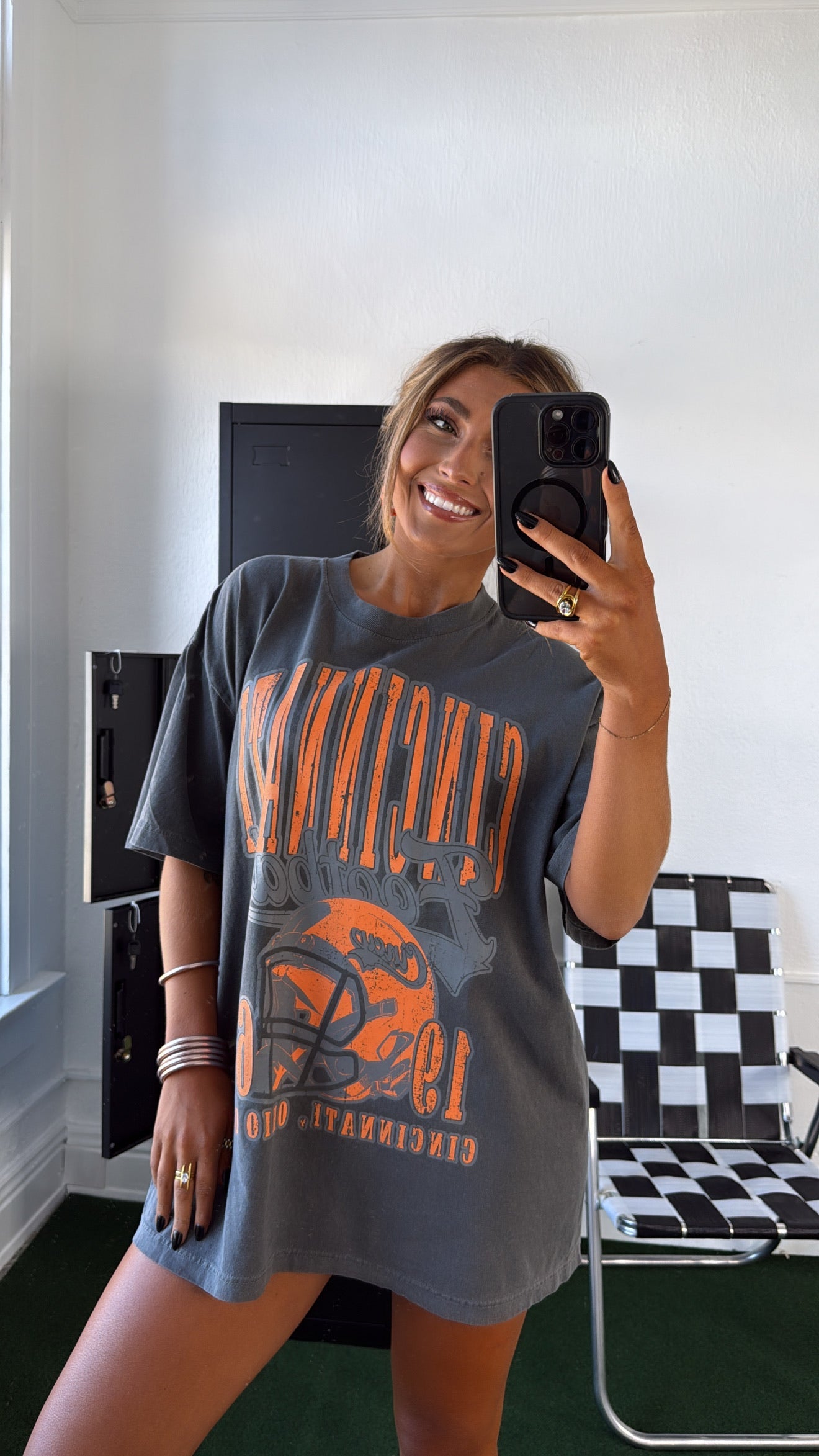 90's Cincinnati Football Vintage Oversized TShirt, Pepper