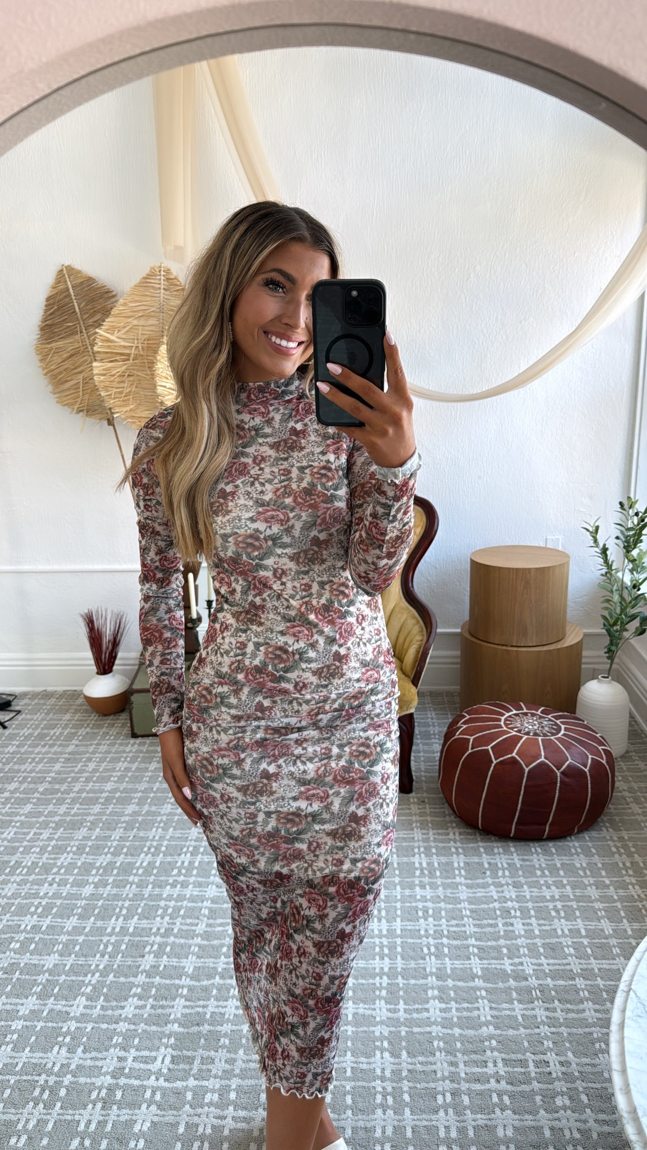Garden Of Dusk Mesh Dress, Cream