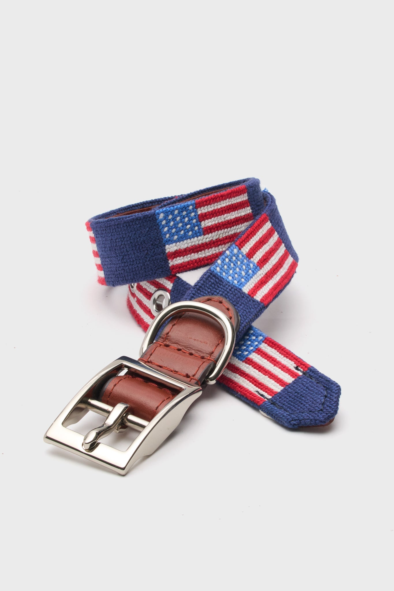 American Flag Needlepoint Dog Collar