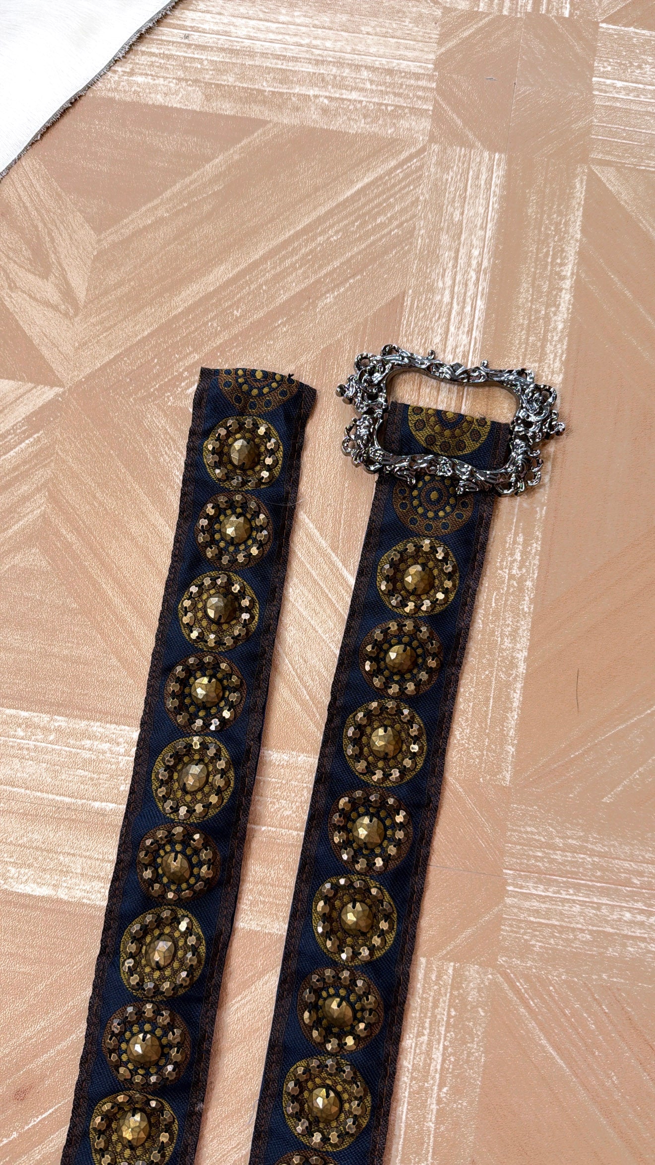 Dark Charm Adjustable Belt, Navy Multi