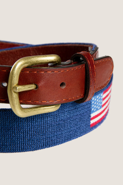 American Flag Needlepoint Belt