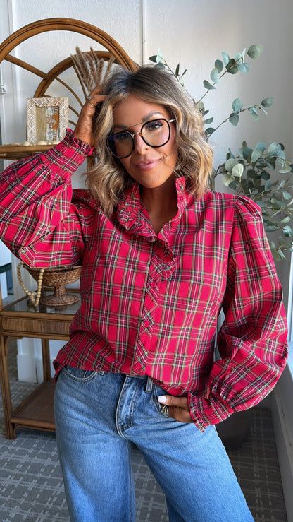 Cindy Lou Blouse, Red