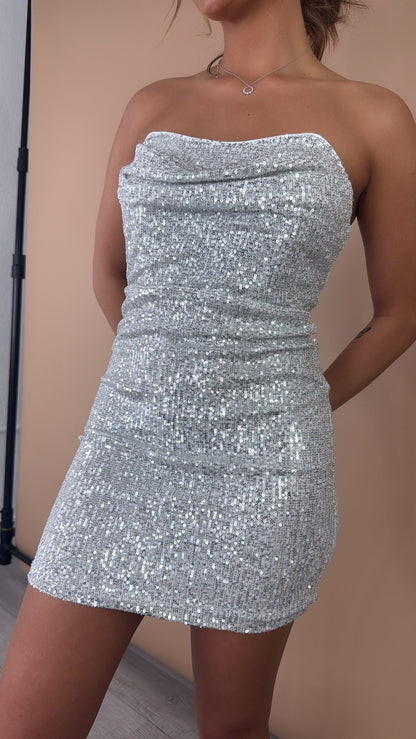 Girl In Glam Mini Dress, Off White