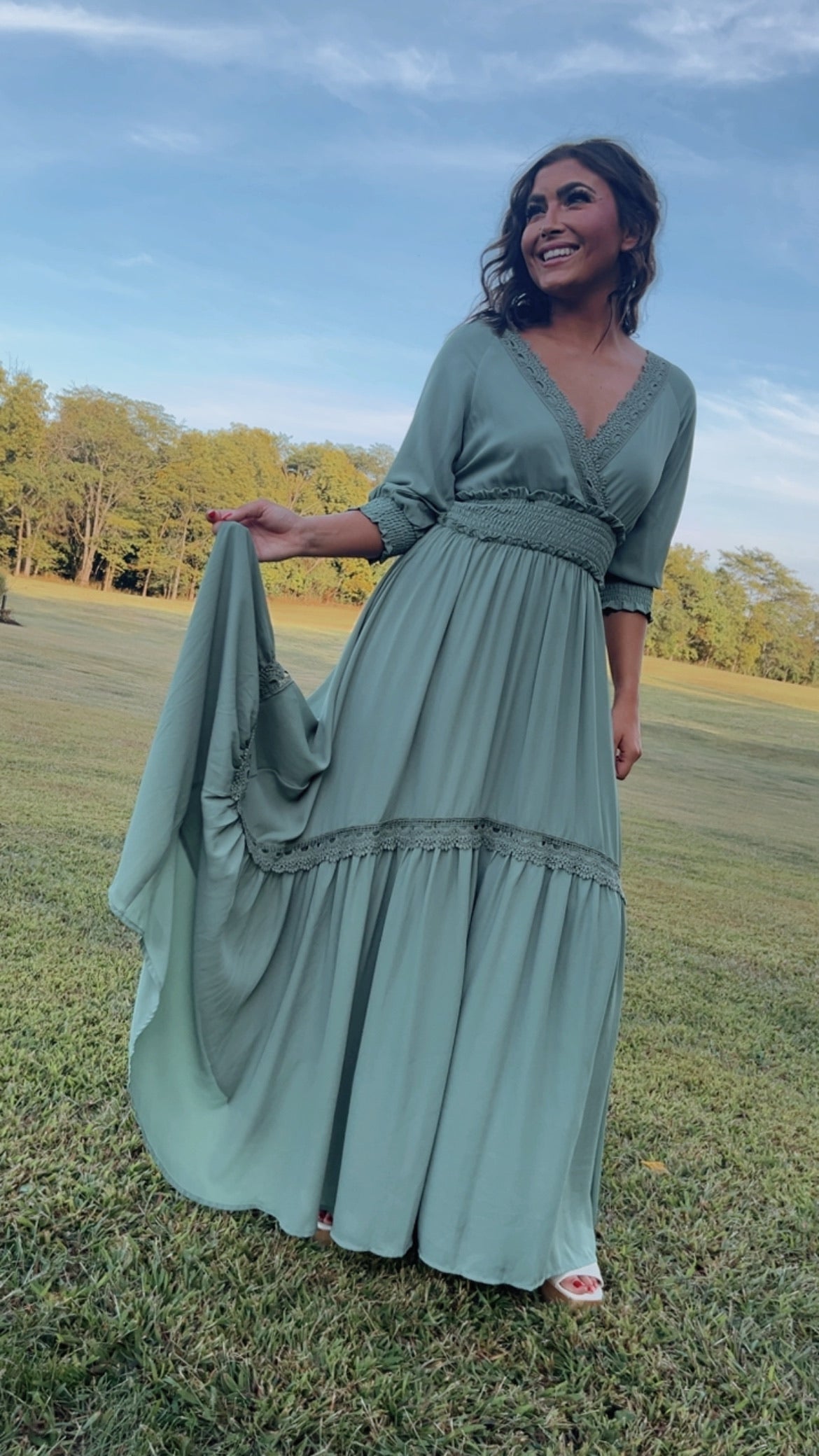 ECB Exclusive: Most Admired Maxi Dress , Sage