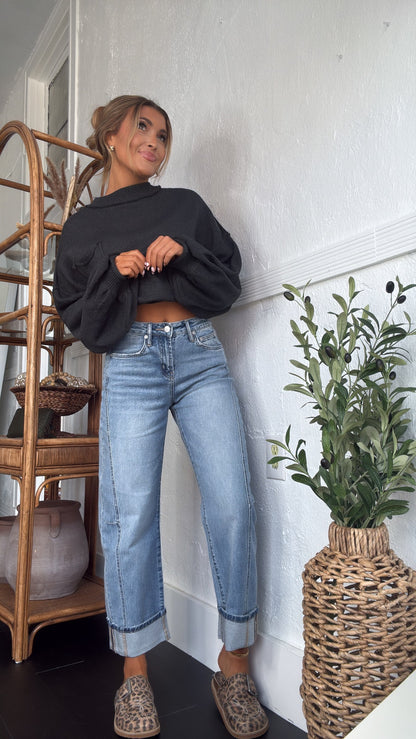 Ledger Barrel Jeans, Medium Wash