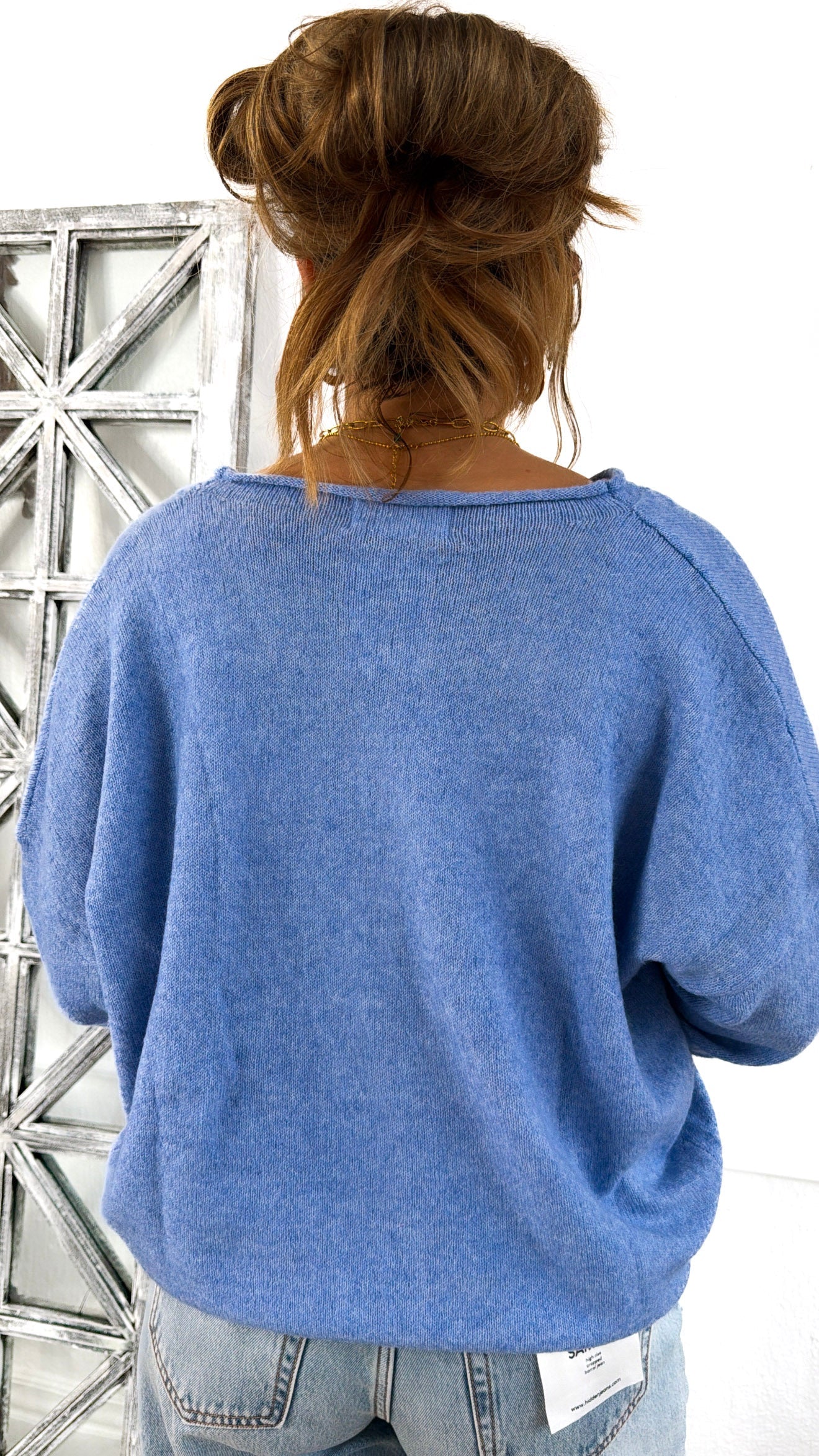 Penelope Knit Cardigan, Dusty Blue