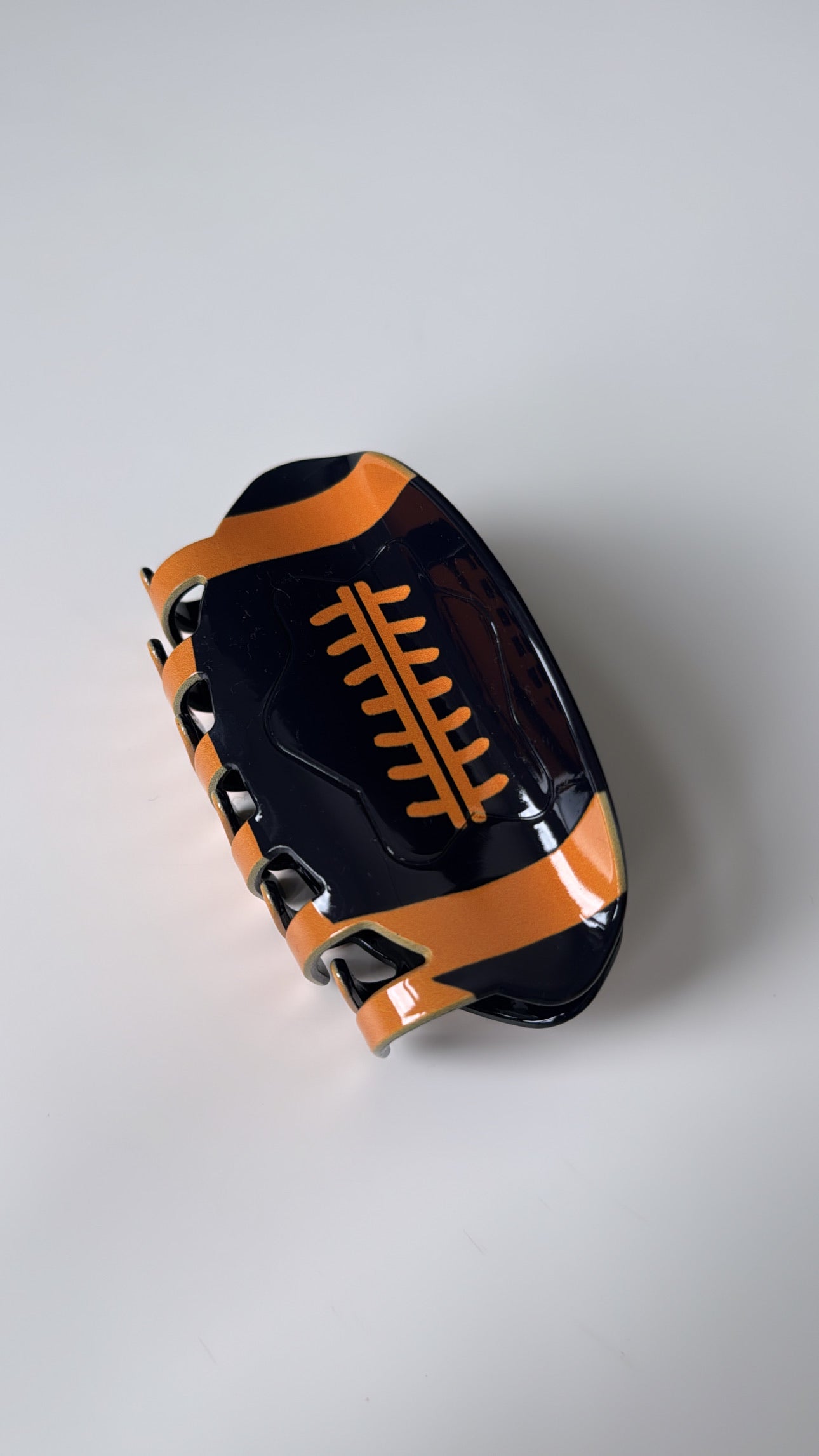 Orange and Black Football Hair Clip