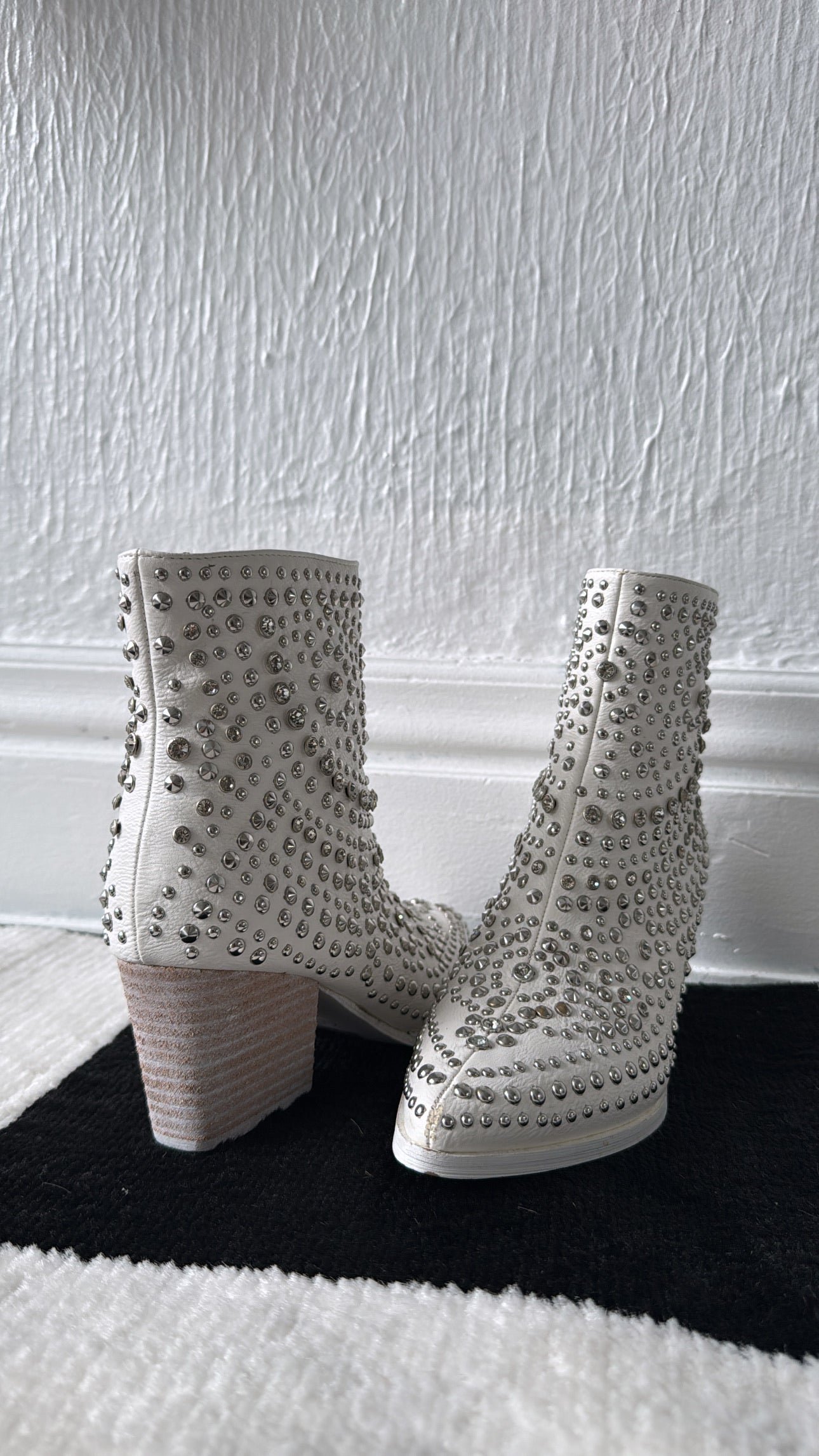 Hazel Studded Bootie, White